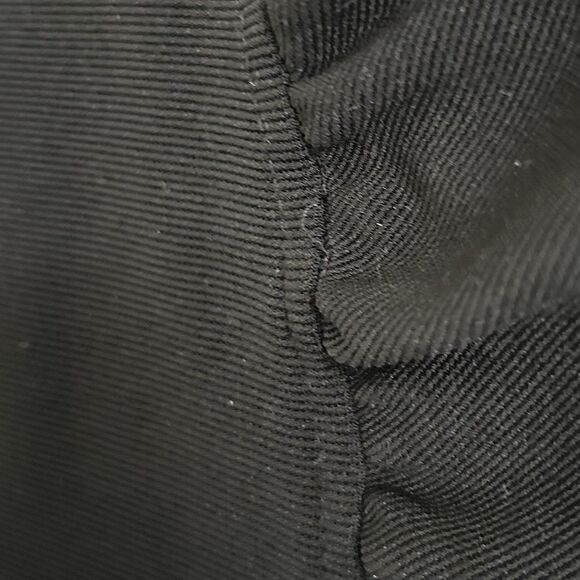 VTG Y2K Ruched Bodycon Dress Sz 8 Black Stretch Silver Button CorporateGoth Punk - Picture 12 of 12